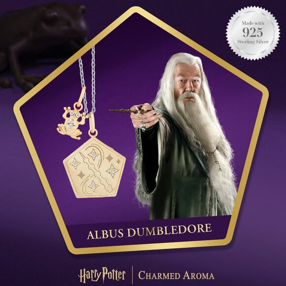 Professor Dumbledore necklace, 925 Sterling Silver Charmed Aroma Harry Potter - Picture 1 of 3